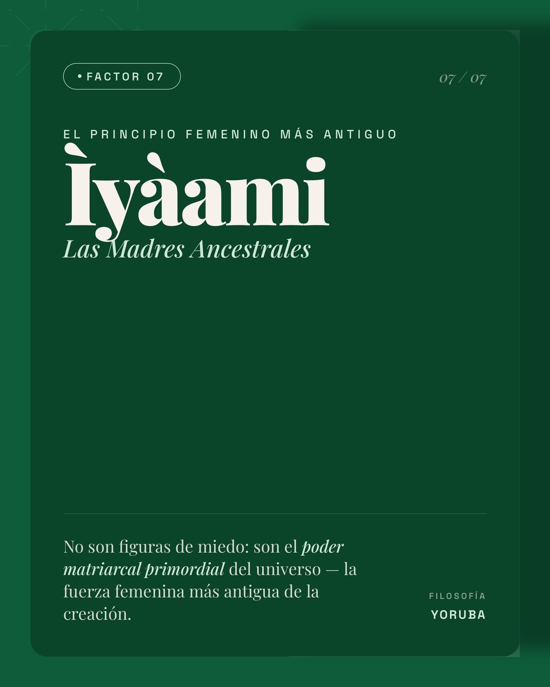 Filosofía yoruba: Ìyàámi, las Madres Ancestrales