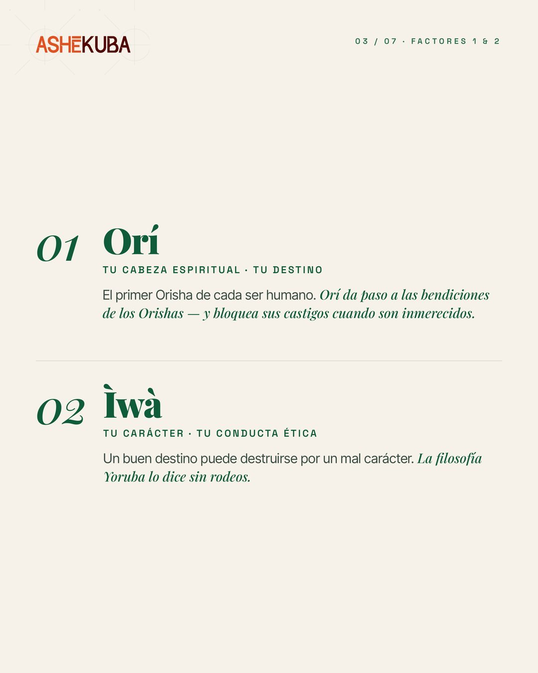 Filosofía yoruba: Orí e Ìwà