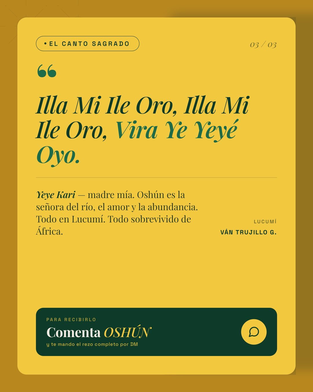 El canto sagrado de Oshún: Illa Mi Ile Oro