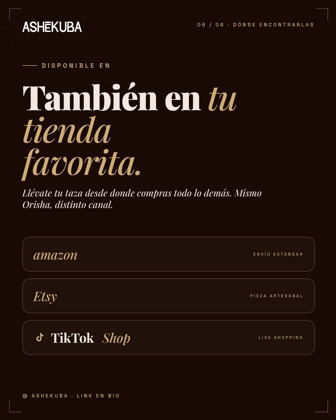 Tazas de los Orishas de Ashekuba en Amazon, Etsy y TikTok Shop