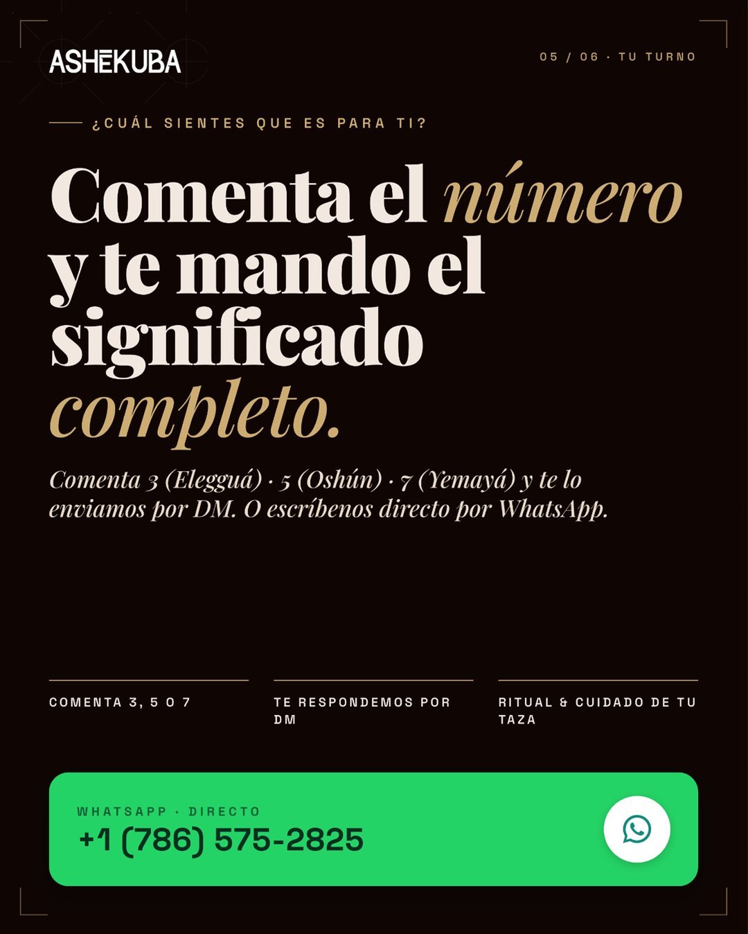 Tazas de los Orishas: escribe 3, 5 o 7 y te enviamos su significado