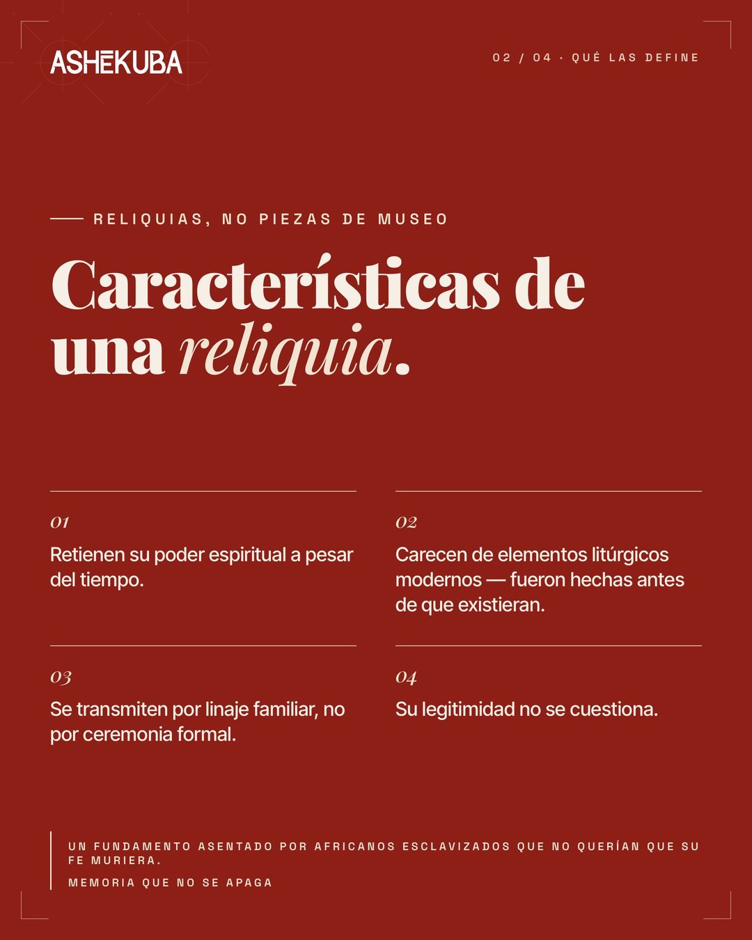 Características de una reliquia de la Santería cubana