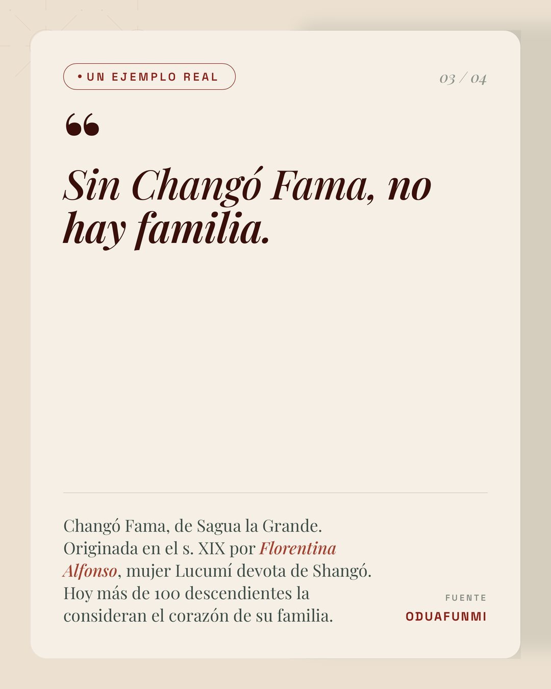 Sin Changó Fama, no hay familia