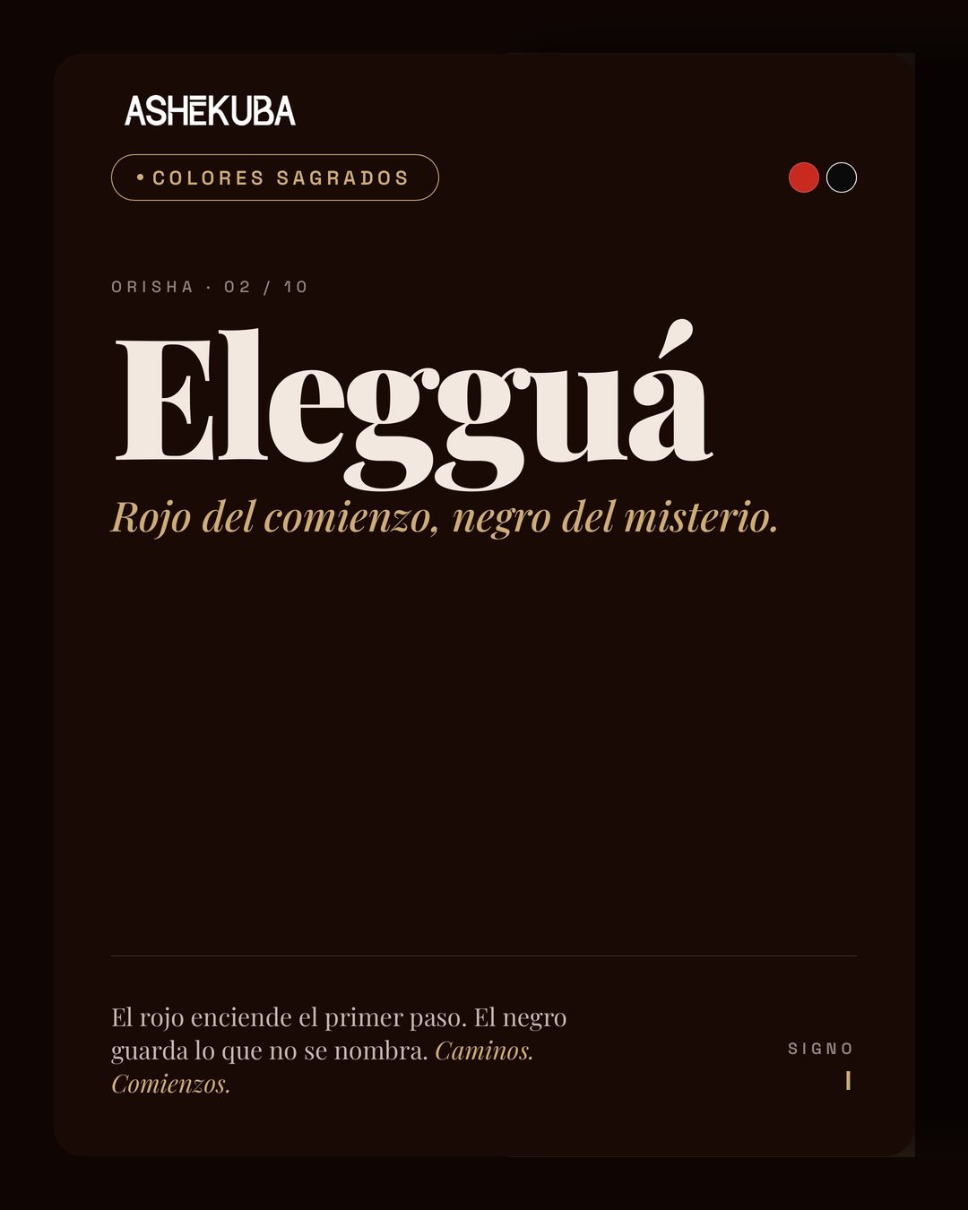 Elegguá: rojo del comienzo, negro del misterio