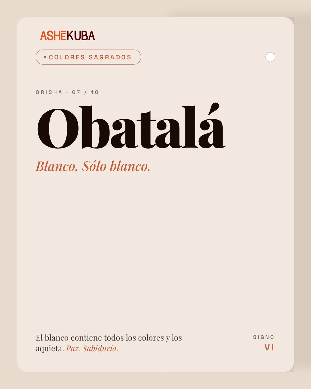 Obatalá: blanco, solo blanco