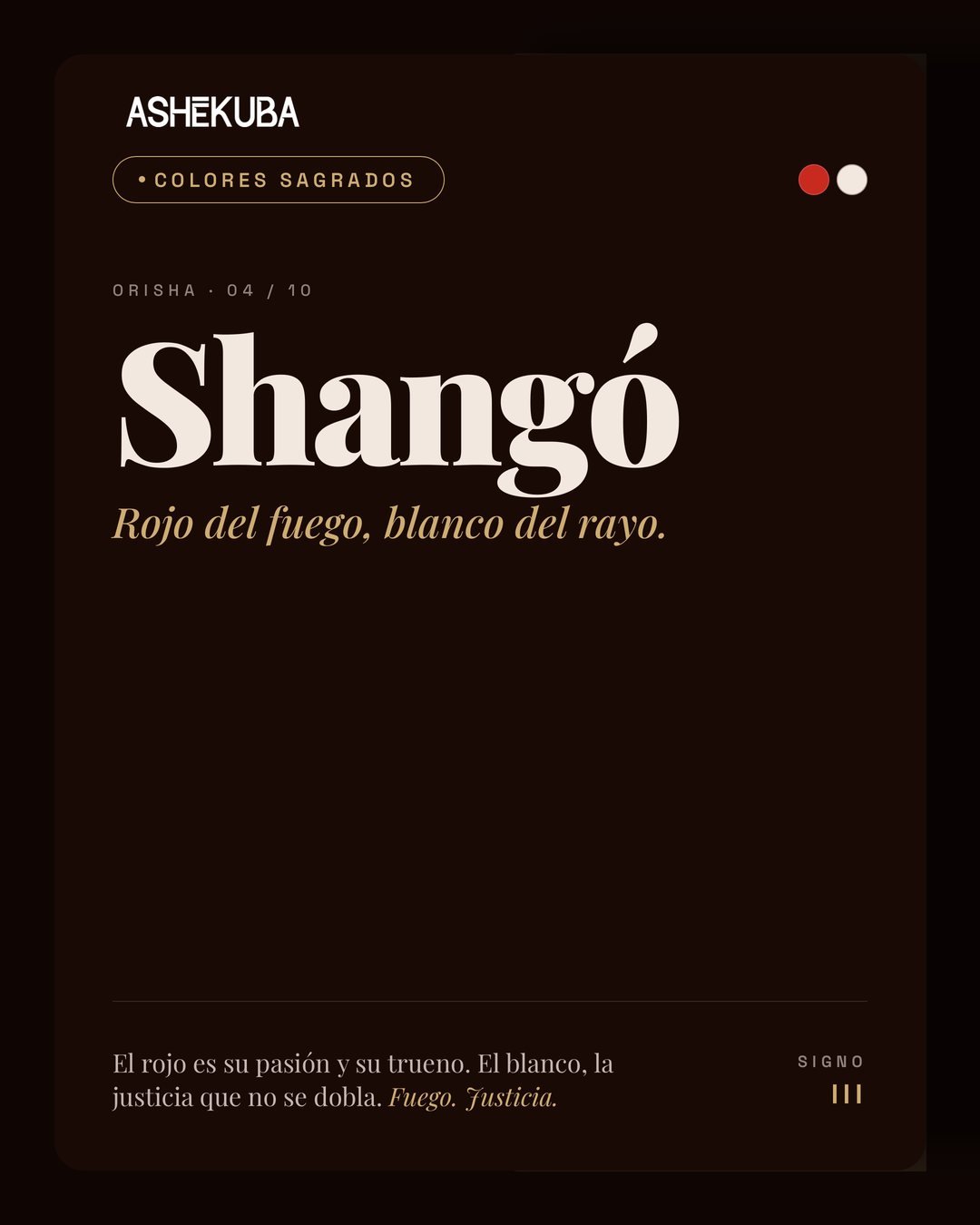 Shangó: rojo del fuego, blanco del rayo
