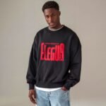 Sudadera de Eleguá color negro con diseño rojo «Máaféréfun Eleguá»