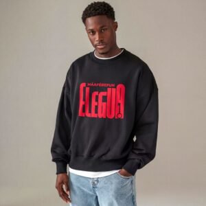 Sudadera de Eleguá color negro con diseño rojo «Máaféréfun Eleguá»