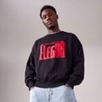 Sudadera de Eleguá color negro con diseño rojo «Máaféréfun Eleguá»