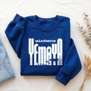 Sudadera de Yemayá color azul, diseño Máaférefún Yemayá – Ashekuba