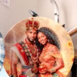 Foto real del plato decorativo de Shangó y Oshún