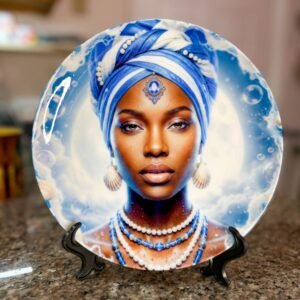 Foto real del plato decorativo de Yemayá