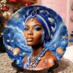Foto real del plato decorativo de Yemayá con olas