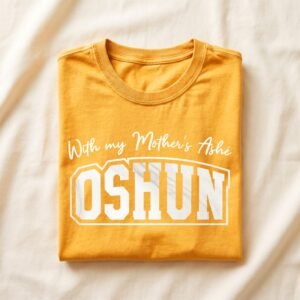 Camiseta With my Mother's Ashé Oshún color amarillo, diseño With my Mother's Ashé Oshún – Ashekuba