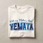 Camiseta With my Mother's Ashé Yemayá color blanco, diseño With my Mother's Ashé Yemayá – Ashekuba