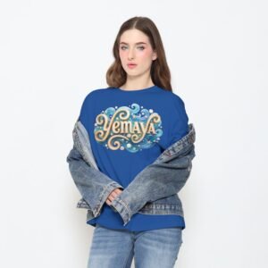Camiseta de Yemayá personalizable color azul, diseño Yemayá – Ashekuba