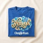 Camiseta de Yemayá personalizable color azul, diseño Yemayá – Ashekuba