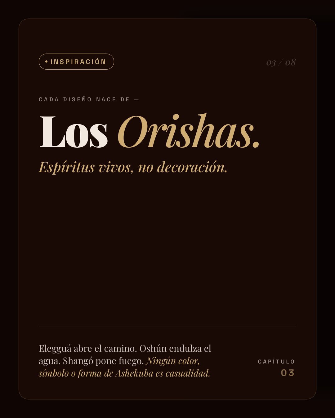 Los Orishas: espíritus vivos, no decoración