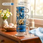 Medidas del set: 21.5 cm (8.46") de alto apilado, tazas de 6 oz