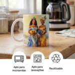 Taza de Oshún y Yemayá juntas con ramos de girasoles, donde el río se une al mar
