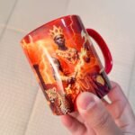 Taza de Shangó coronado con su hacha entre el fuego y los rayos