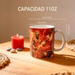 Taza de Shangó coronado con su hacha entre el fuego y los rayos