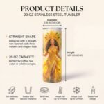 Detalles del termo de 20 oz: acero inoxidable 304, doble pared, 2.95" × 8"