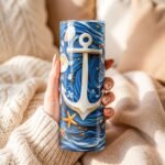 Termo de Yemayá 20 oz – Ancla y flores – foto 11