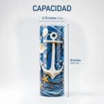 Termo de Yemayá 20 oz – Ancla y flores – foto 12
